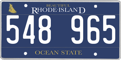 RI license plate 548965
