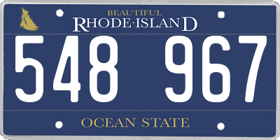 RI license plate 548967