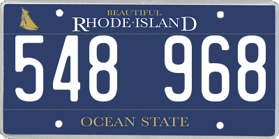 RI license plate 548968