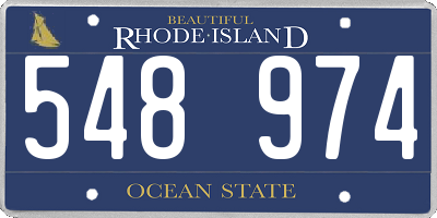 RI license plate 548974