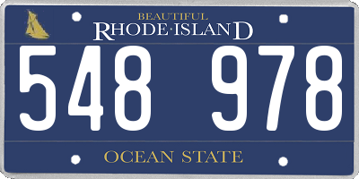 RI license plate 548978