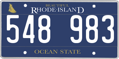 RI license plate 548983