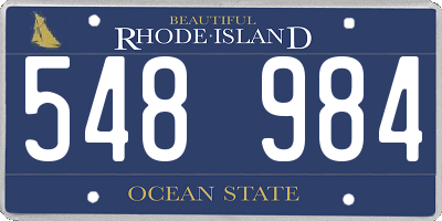RI license plate 548984