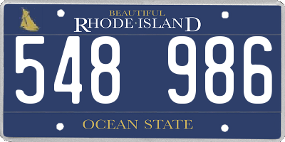 RI license plate 548986