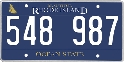 RI license plate 548987