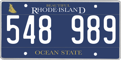 RI license plate 548989