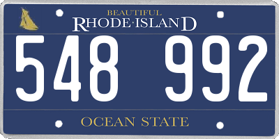 RI license plate 548992