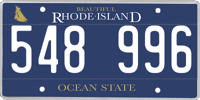 RI license plate 548996