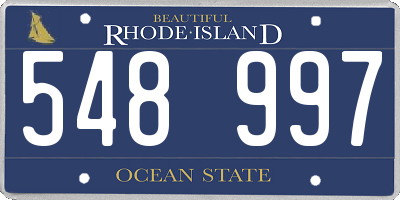 RI license plate 548997