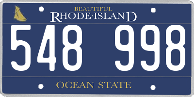 RI license plate 548998