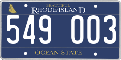 RI license plate 549003
