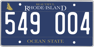 RI license plate 549004