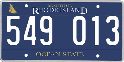 RI license plate 549013