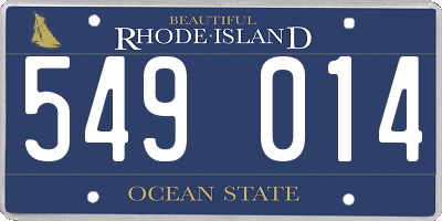 RI license plate 549014