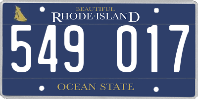 RI license plate 549017