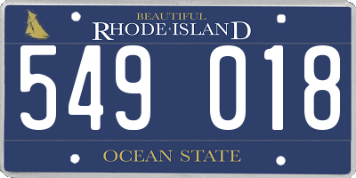 RI license plate 549018