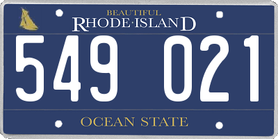 RI license plate 549021