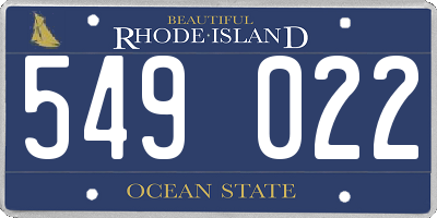 RI license plate 549022
