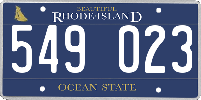 RI license plate 549023
