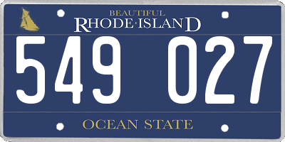 RI license plate 549027