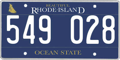 RI license plate 549028