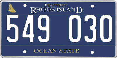 RI license plate 549030
