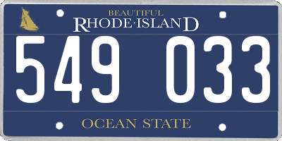 RI license plate 549033