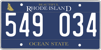 RI license plate 549034