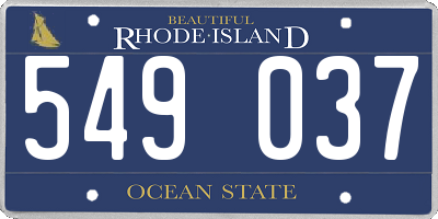 RI license plate 549037