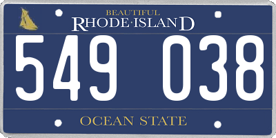 RI license plate 549038