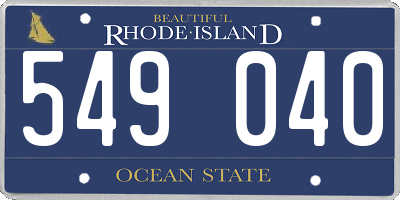 RI license plate 549040