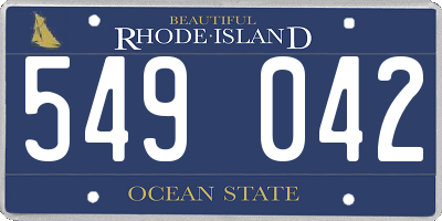 RI license plate 549042