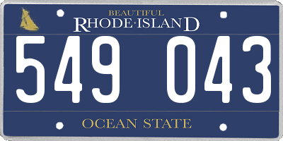 RI license plate 549043