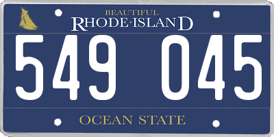 RI license plate 549045