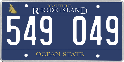 RI license plate 549049