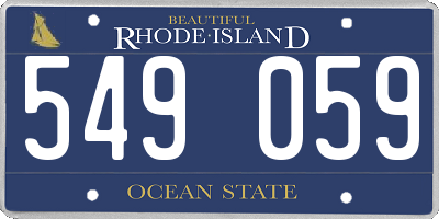 RI license plate 549059