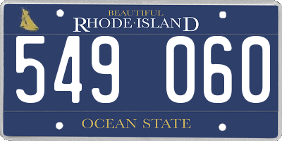 RI license plate 549060