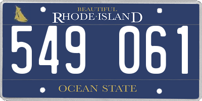 RI license plate 549061
