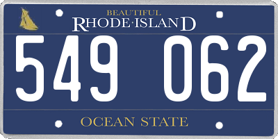 RI license plate 549062
