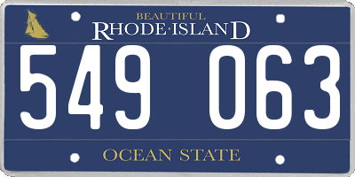RI license plate 549063
