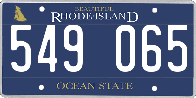 RI license plate 549065