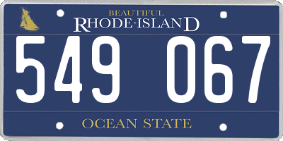RI license plate 549067