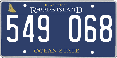RI license plate 549068