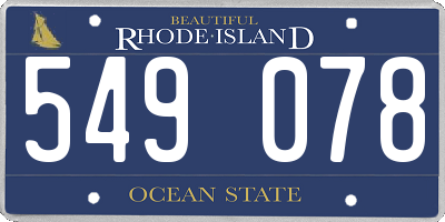 RI license plate 549078