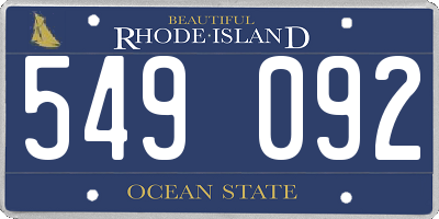 RI license plate 549092