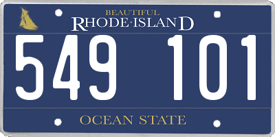 RI license plate 549101