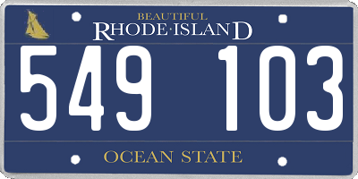 RI license plate 549103