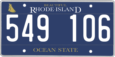 RI license plate 549106