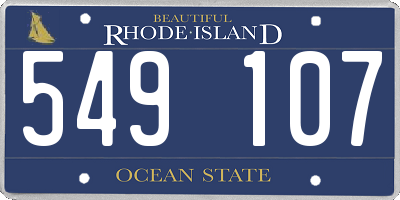 RI license plate 549107