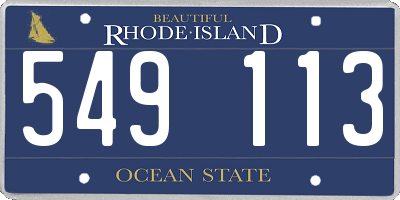 RI license plate 549113